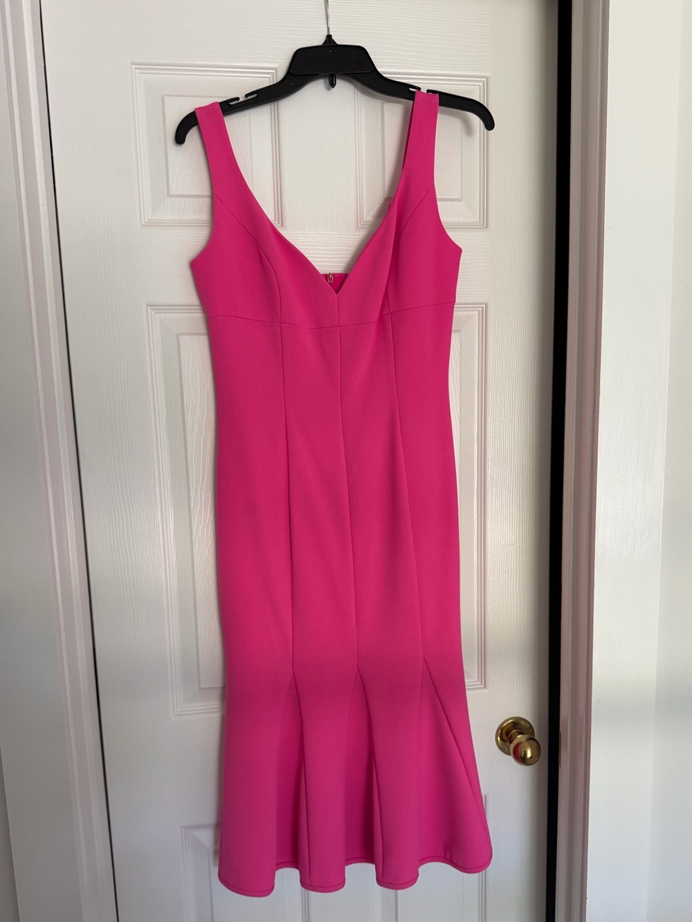 Black Halo Iconic Pink Ashlyn Midi Dress with Flared Hem